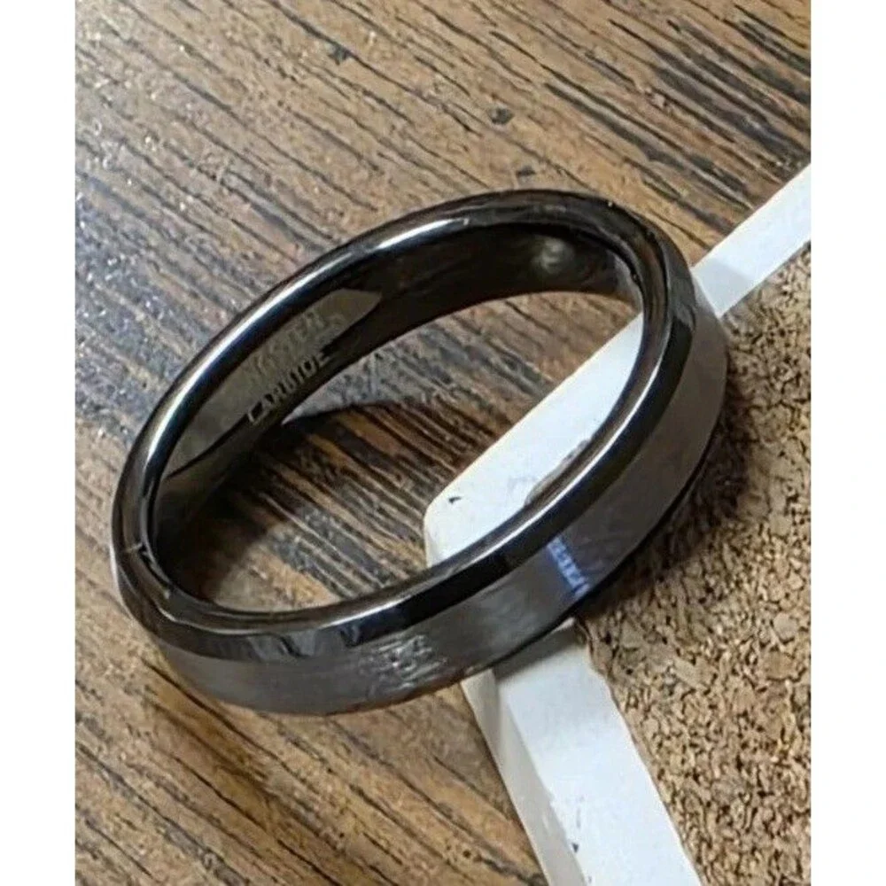 Tungsten Carbide Men's Women's Wedding Band Ring Engagement Casual Gray Size 8.5